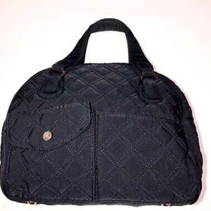 Vera Bradley Black Quilted Small Mini Bowler Bag